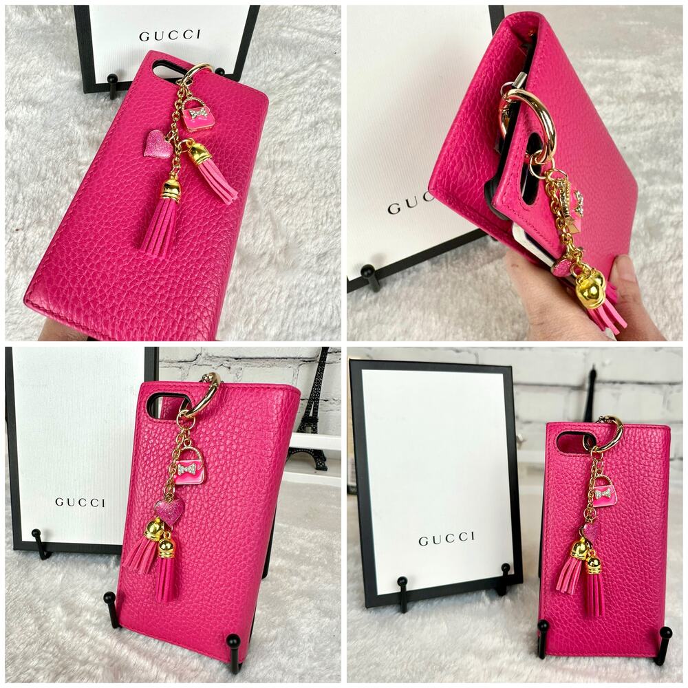 Gucci GG Marmont hot pink leather phone case convert to note pad! NEW! GIFT!! - Picture 12 of 16